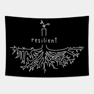 "Resilient In My Roots" Lineart Tree Tapestry