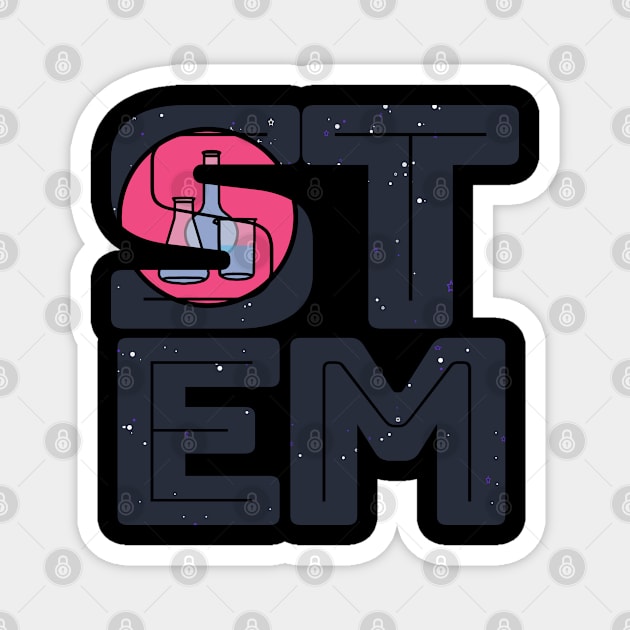 Science Technology Engineering Math STEM Typography Magnet by ellenhenryart