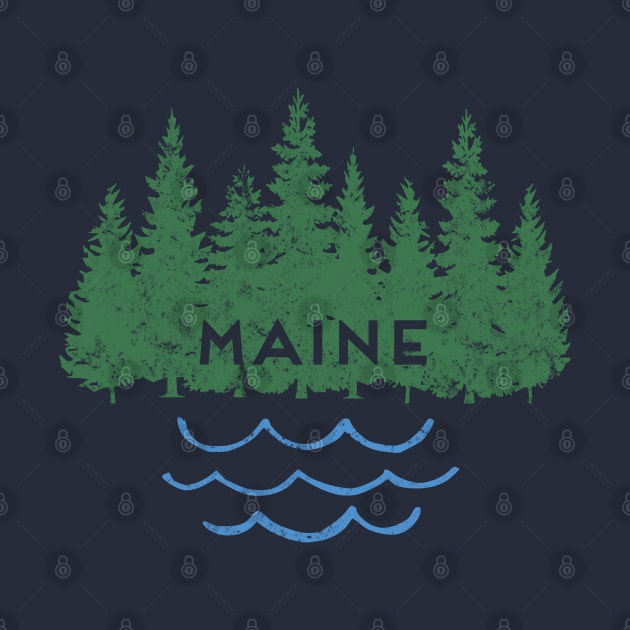 Maine Trees Lake Nature Outdoors Souvenir by Pine Hill Goods