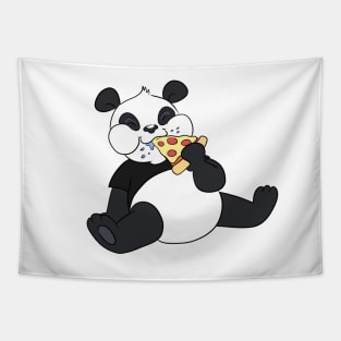 Funny Panda eat pizza Tapestry