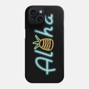 Retro Vintage Neon Sign Aloha Pineapple Phone Case