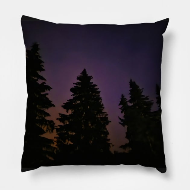 Magical forest at night Pillow by Kate-P-