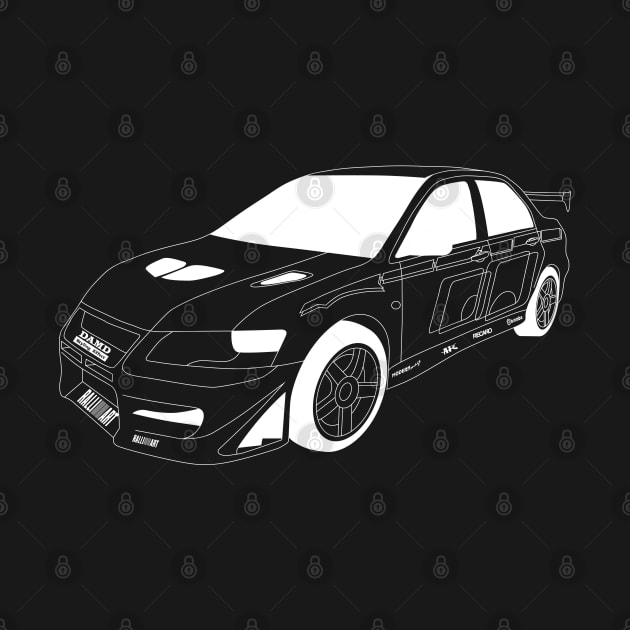 FF Lancer Evo VI White Outline by kindacoolbutnotreally