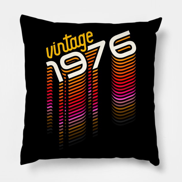Vintage Made in 1976 ))(( Retro Birthday Year Gift Pillow by darklordpug