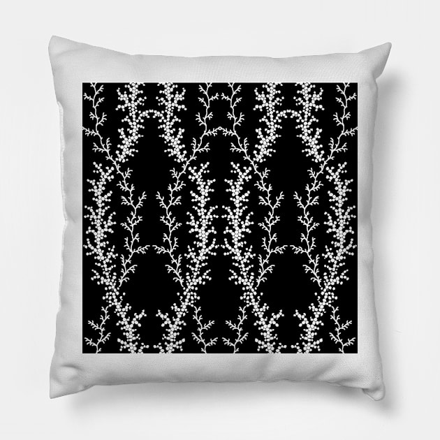 Black And White Vines Pillow by justrachna