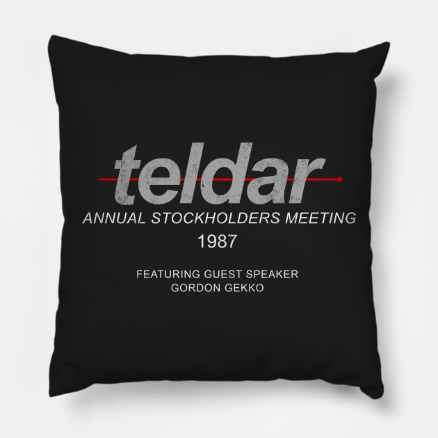 Teldar - Annual Stockholders Meeting 1987 - vintage Wall Street Pillow by BodinStreet