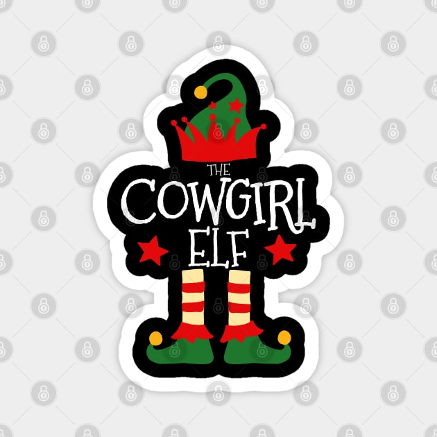 Cowgirl Elf Matching Family Group Christmas Party Pajamas Magnet by uglygiftideas