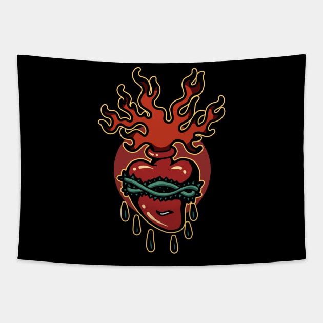 burning heart Tapestry by donipacoceng