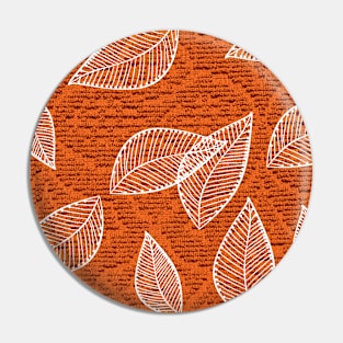 Retro Orange Leaves Pin