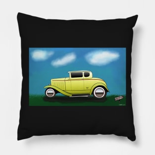 "Hot Rod" - Do Not Park on the Grass Pillow