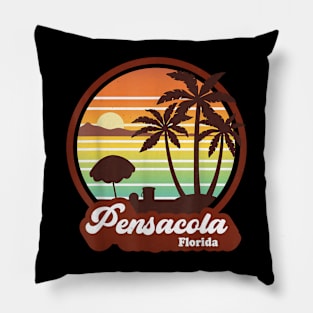 Pensacola Florida Fl Retro Summer Vacation Souvenir Pillow