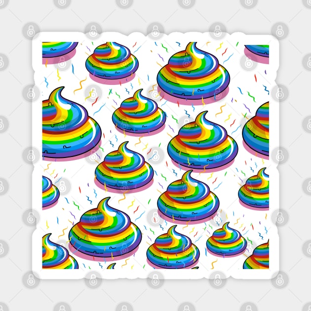 Rainbow Poo Party - Magical Unicorn Magnet by SzlagRPG