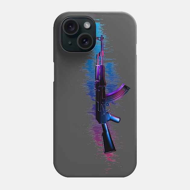 Glowing AK47 Assault Rifle Phone Case by nolabel