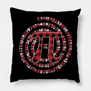 Spiral Pi Day Numbers Symbol Red Plaid Math Lover - Pi Day Pillow