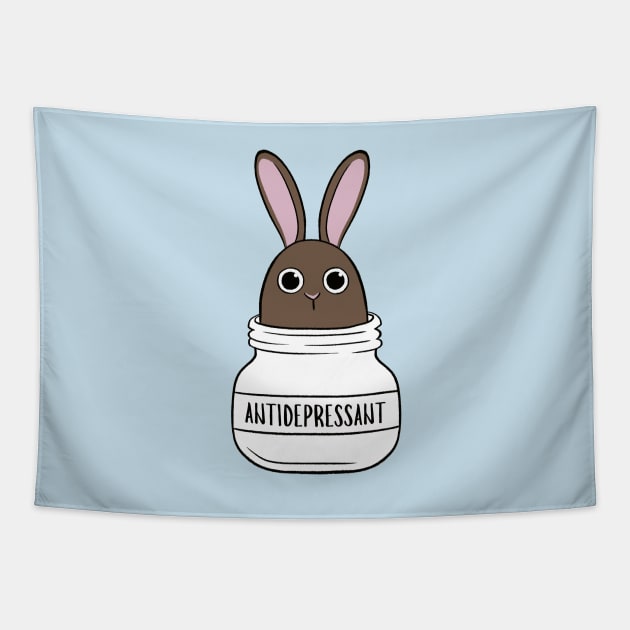 Antidepressant Bunny 2 Tapestry by Firlefanzzz