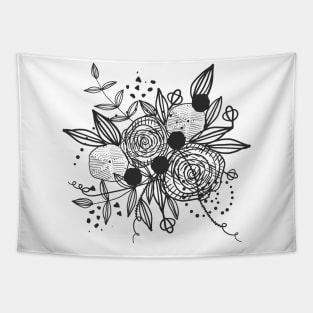 Abstract rose silhouette Tapestry