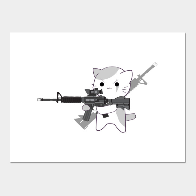 Niku Cat With Dual Rifles John Wick Posters And Art Prints