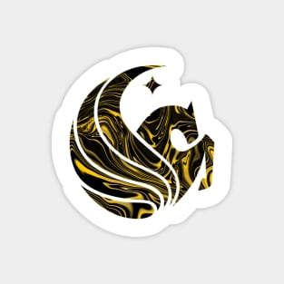 UCF Marble black and gold pegasus Magnet