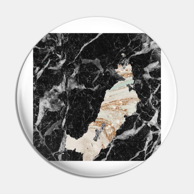 Dark marble and gold Pin by marbleco
