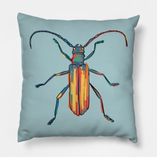 Multicolor longhorn beetle Pillow