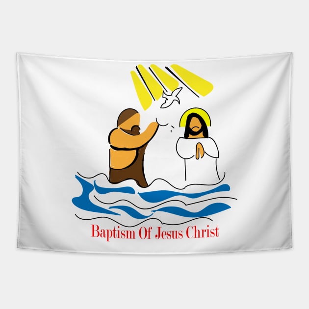 Baptism Of Jesus Christ Tapestry by FlorenceFashionstyle