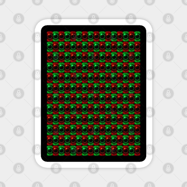 Red-Green Solar Eclipse Pattern Magnet by The Black Panther