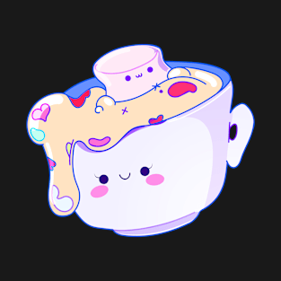 Kawaii Hot Chocolate & Marshmallows in Teacup T-Shirt