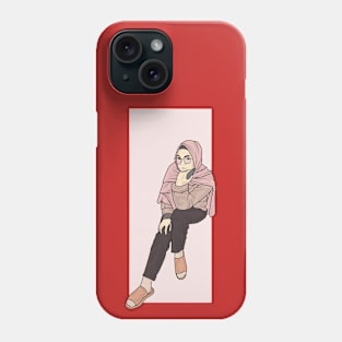 Woman In Pink Hijab Phone Case