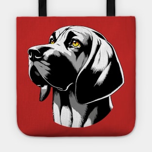 Stunning and Cool Bloodhound Monochrome and Gold Portrait for Father's Day Tote