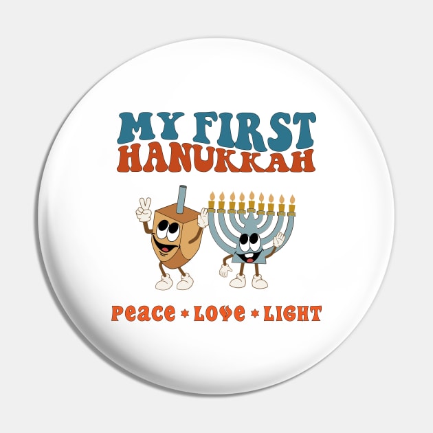 My First Hanukkah. Peace Love Light Pin by Proud Collection