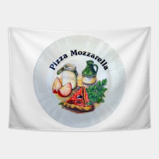 Pizza Mozarella, a dinner plate of delicious foods Tapestry