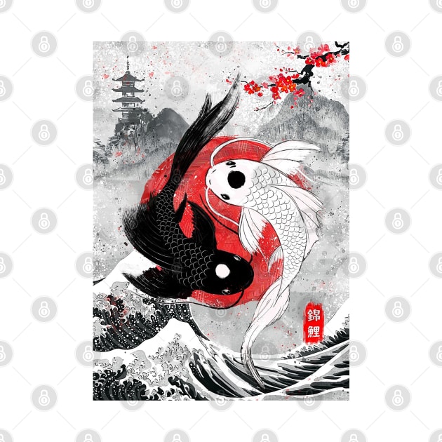 Japanese Koi Fish yingyang by GothicDesigns