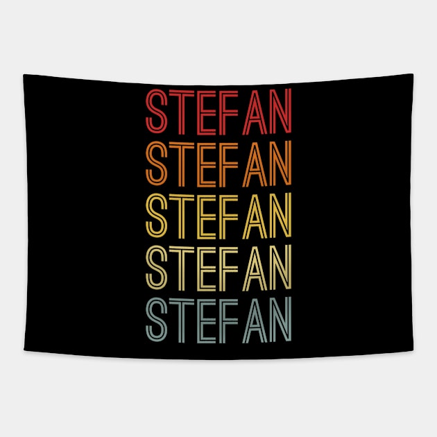 Stefan Name Vintage Retro Pattern Tapestry by CoolDesignsDz