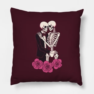 Preppy Skeleton, valentines day, pink skull Pillow