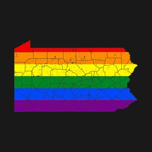 Distressed Pennsylvania Lgbt Rainbow Pride T-Shirt