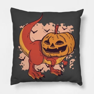 Halloween Pumpkin Dinosaur Spooky Creepy Cute Pillow