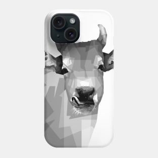 cow grayscale in WPAP Phone Case