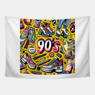 Retro 90s Vibe - Vintage Style Fashion Tee Tapestry