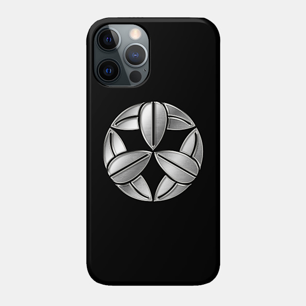 Takenaka Clan Kamon Silver Chrome - Takenaka Hanbei - Phone Case