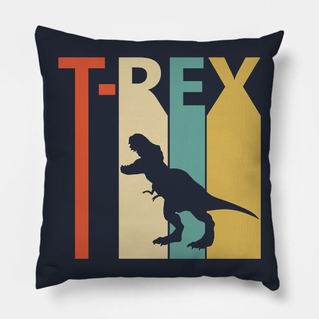 Vintage Retro Tyrannosaurus Rex T-rex Pillow by GWENT