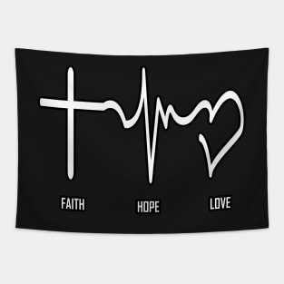Faith, hope, love, religion, church, God, Jesus, Bible Tapestry