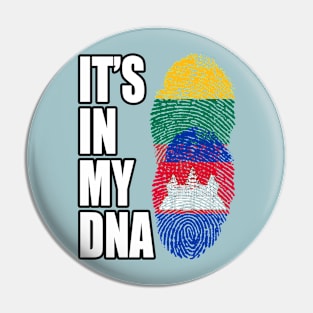 Lithuanian And Cambodian Mix Heritage DNA Flag Pin