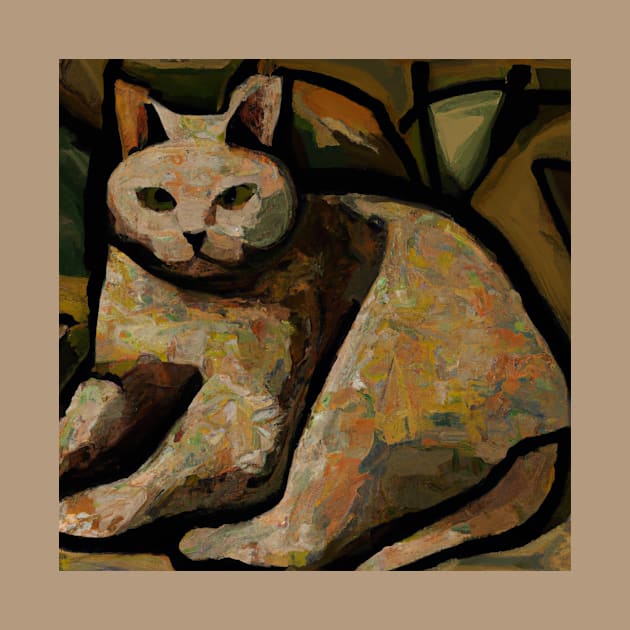 Tabby Cat in the Style of Cezanne by Star Scrunch