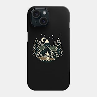 Bears on a cozy campsite Phone Case