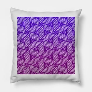 Japanese style wood carving pattern in purple Pillow