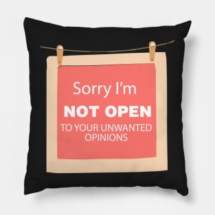 sorry I' am not open to your unwanted opinions Pillow