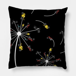 Dandelion Flower Motorcycle Fly Gift Pillow