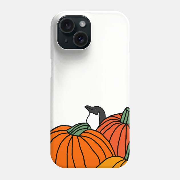 Pumpkin Patch and Penguin Phone Case by ellenhenryart