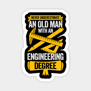 Old Man Engineering Grandpa Engineer Gift Magnet