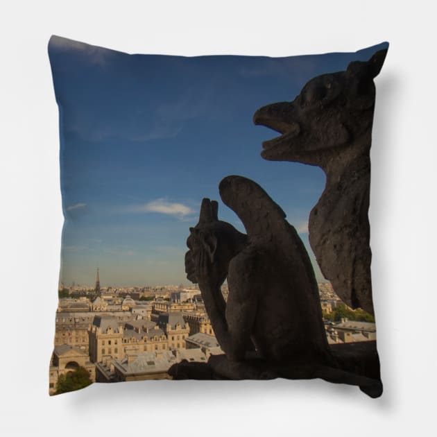 gargoyles of Notre Dame Pillow by Memories4you